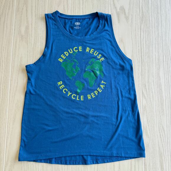 Athletic Works Women's Small (4-6) Blue/Green Graphic Logo Tank - Picture 1 of 7